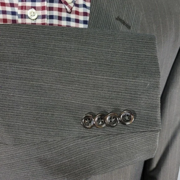 Michael Kors Men's Sport‎ Coat Blazer Two Button Olive Brown Striped Wool Sz 48L